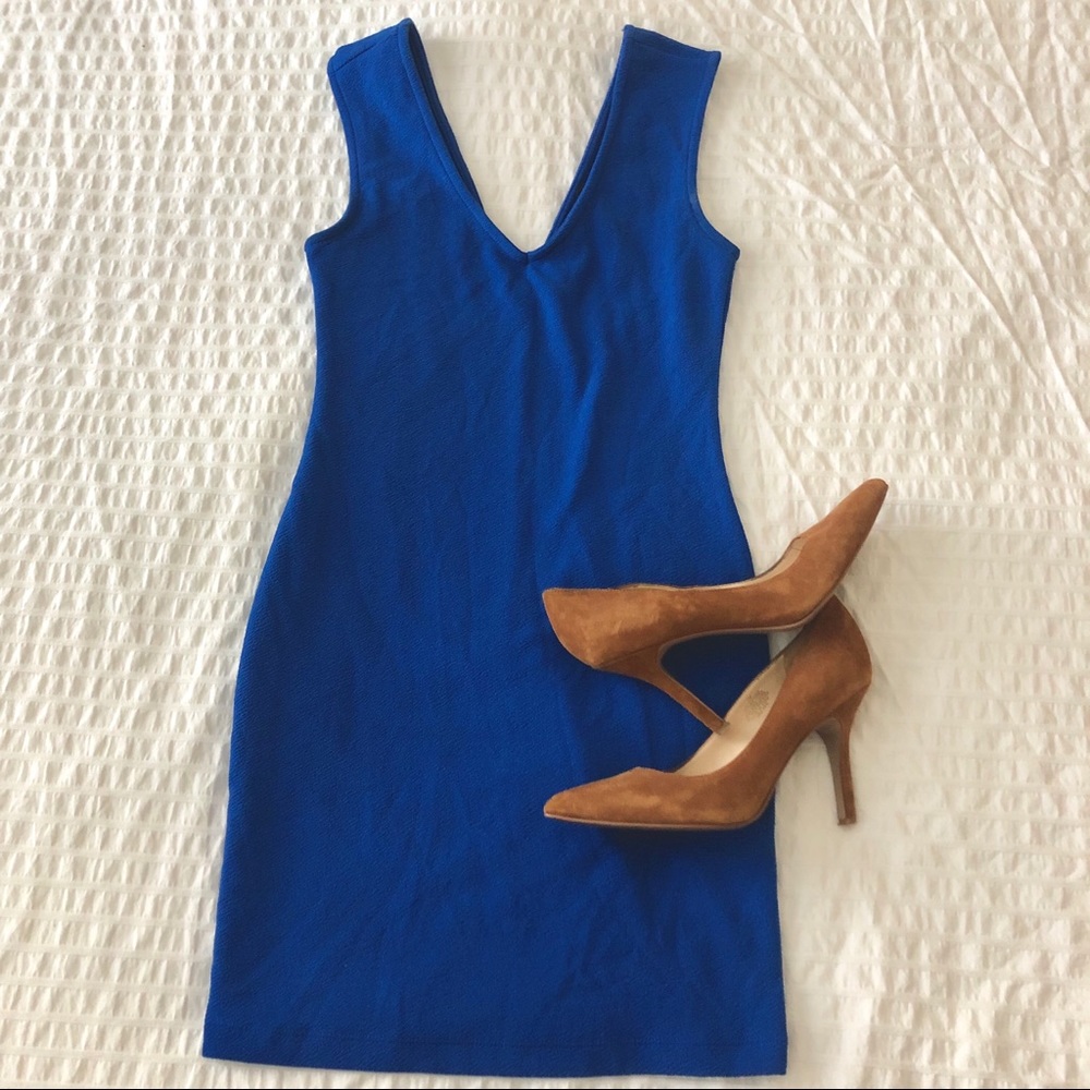 Cobalt blue body con dress